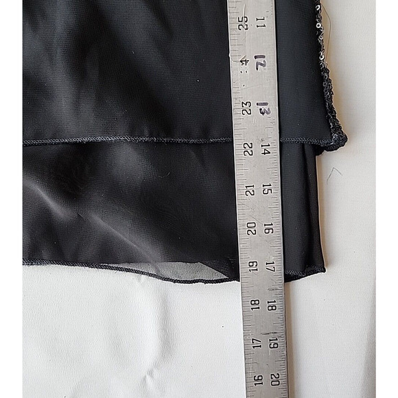 Daytrip S Sequin Tank Top Silver Gold Black Sheer Layered Y2K NYE Party Bling - Picture 9 of 9
